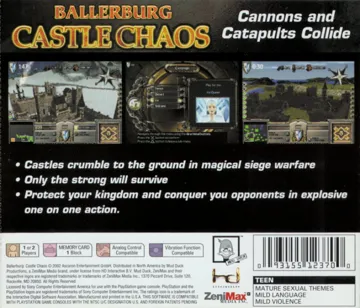 Ballerburg - Castle Chaos (US) box cover back